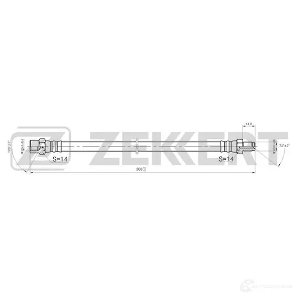 Тормозной шланг ZEKKERT BS-9005 86D 9WG 1440204974 изображение 0