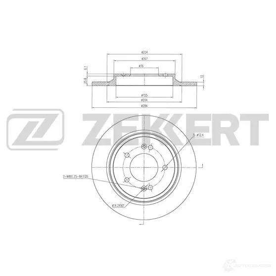 Тормозной диск ZEKKERT BS-6515 1440205059 WJX KV изображение 0