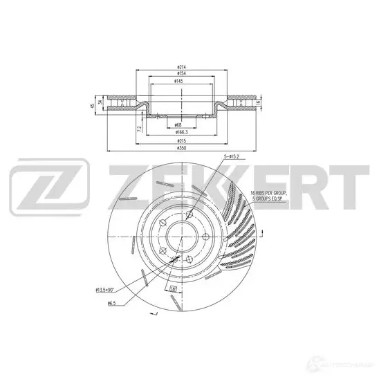 Тормозной диск ZEKKERT BS-6507 8F SNVXE 1440205065