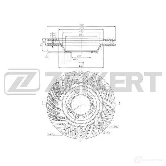 Тормозной диск ZEKKERT 1440205067 BS-6506 TL 58ZF изображение 0