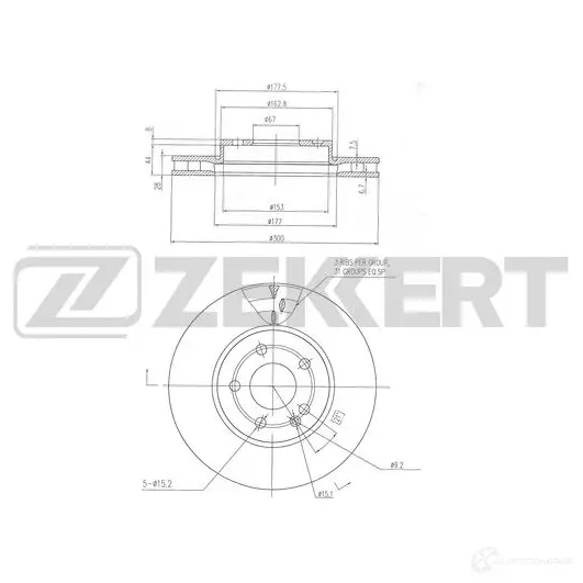 Тормозной диск ZEKKERT BS-6501 1440205072 UE OKN5 изображение 0