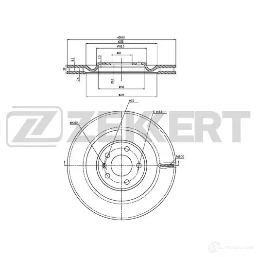 Тормозной диск ZEKKERT BS-6476 0 M37KT4 1440205079