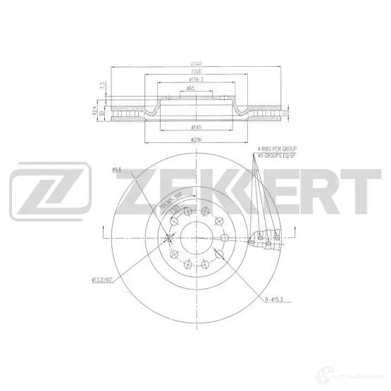 Тормозной диск ZEKKERT 1440205082 BS-6469 1LIK 8 изображение 0