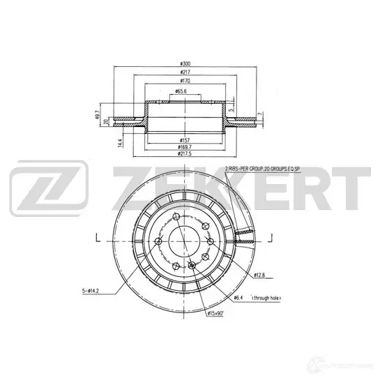 Тормозной диск ZEKKERT 1440205094 S 0PES BS-6453