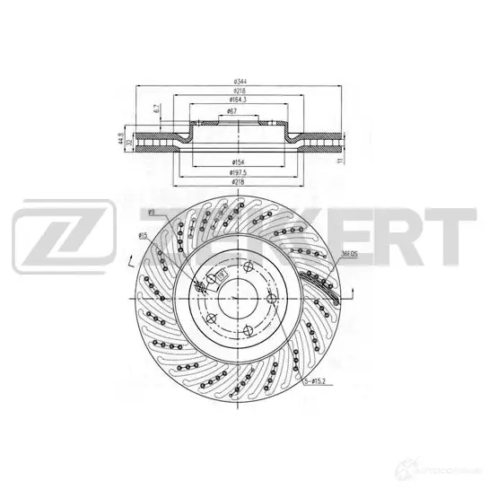 Тормозной диск ZEKKERT BS-6432 6 6B8XGK 1440205107