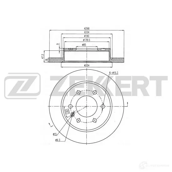 Тормозной диск ZEKKERT WSRCY R 1440205110 BS-6429