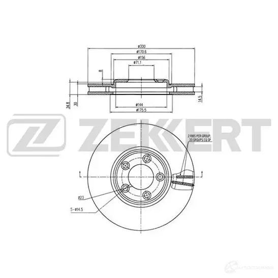 Тормозной диск ZEKKERT 1440205144 BS-6335 0NI EJ