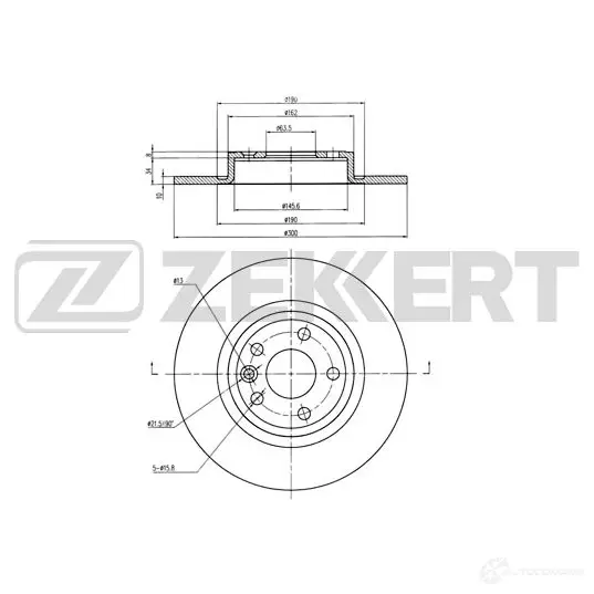 Тормозной диск ZEKKERT 0 FQ4R 1440205147 BS-6331 изображение 0