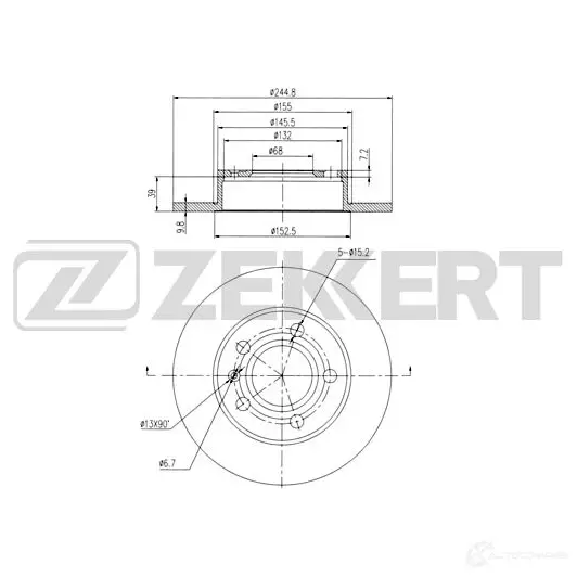 Тормозной диск ZEKKERT 1440205149 BS-6329 M VDZQ