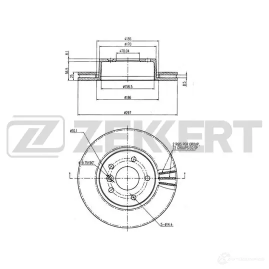 Тормозной диск ZEKKERT D KGE1J BS-6275 1440205188
