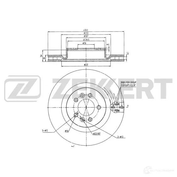 Тормозной диск ZEKKERT VM FZRXT BS-6254 1440205198