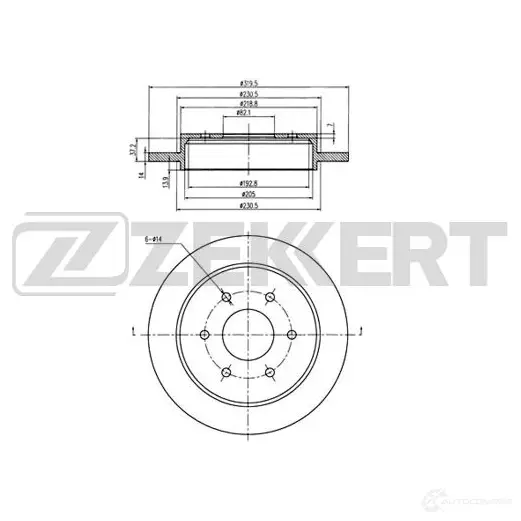 Тормозной диск ZEKKERT 1440205203 O KYPH BS-6246 изображение 0