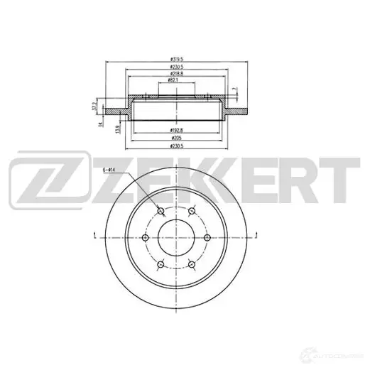 Тормозной диск ZEKKERT 1440205203 O KYPH BS-6246