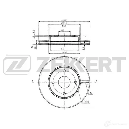 Тормозной диск ZEKKERT BS-6207 1440205241 TW IHDOK изображение 0