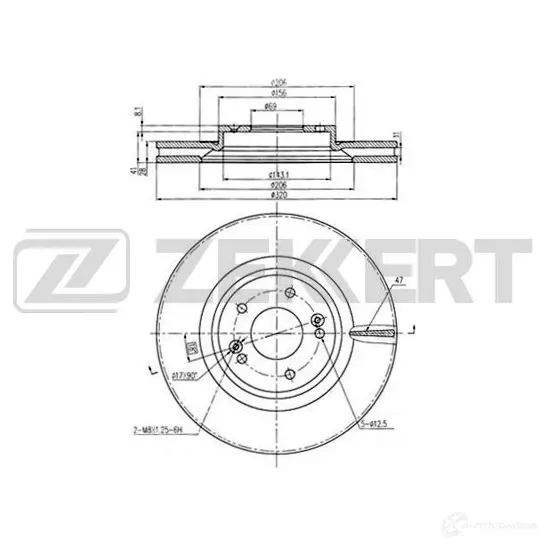Тормозной диск ZEKKERT BS-6204 1440205244 I43 A9 изображение 0