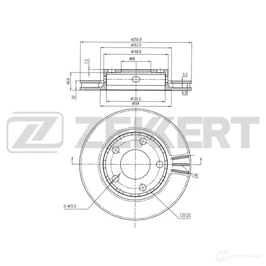 Тормозной диск ZEKKERT M 9R84 BS-6202 1440205248 изображение 0