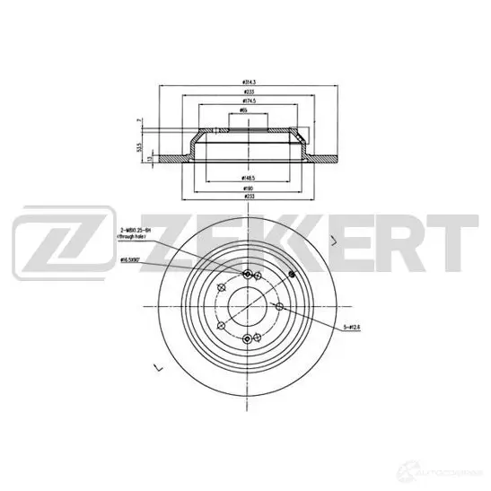 Тормозной диск ZEKKERT BS-6183 U8GAU OY 1440205263 изображение 0