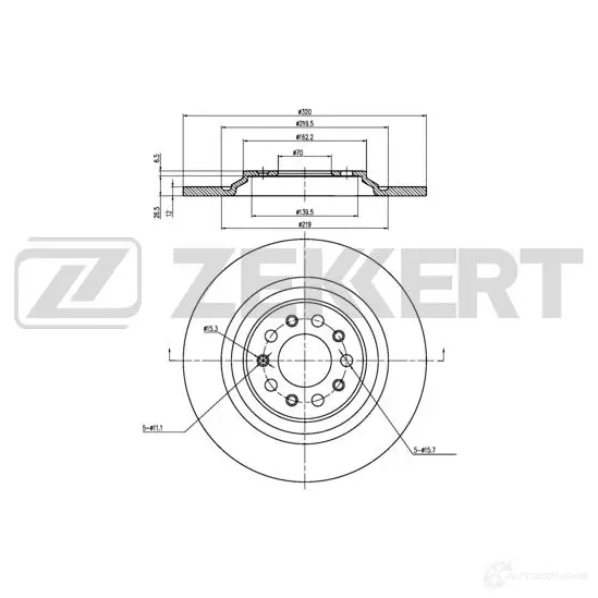 Тормозной диск ZEKKERT 1440205273 BS-6172 3F G5HV изображение 0