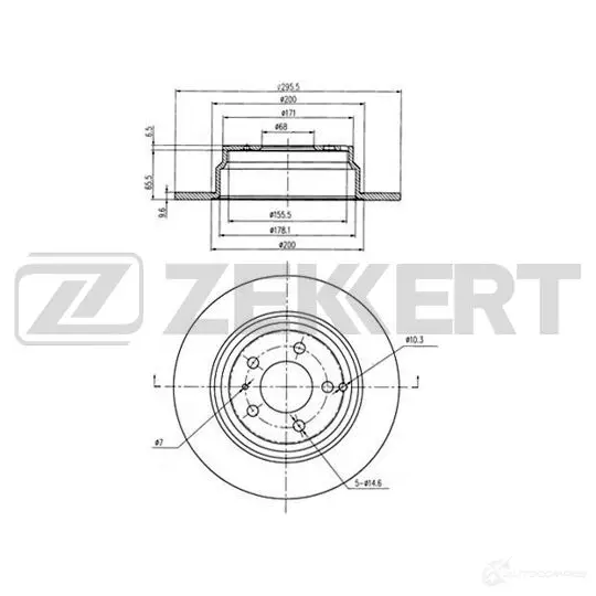 Тормозной диск ZEKKERT 1440205293 BS-6146 3M OHF изображение 0
