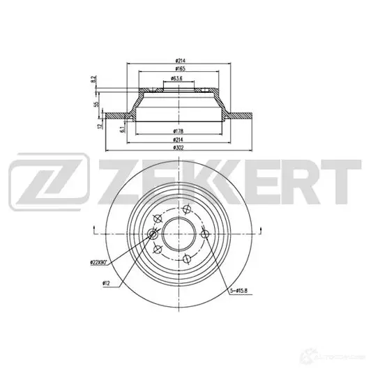 Тормозной диск ZEKKERT 1440205294 BS-6143 E MLR2JB изображение 0