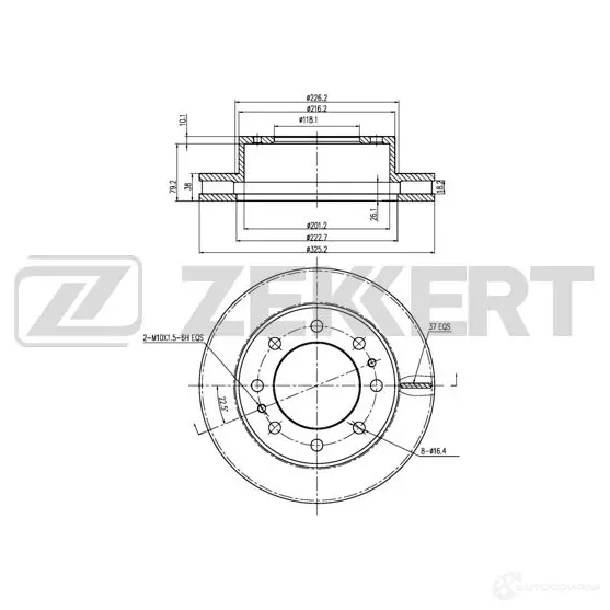 Тормозной диск ZEKKERT MH 7RAOP BS-6135 1440205298 изображение 0