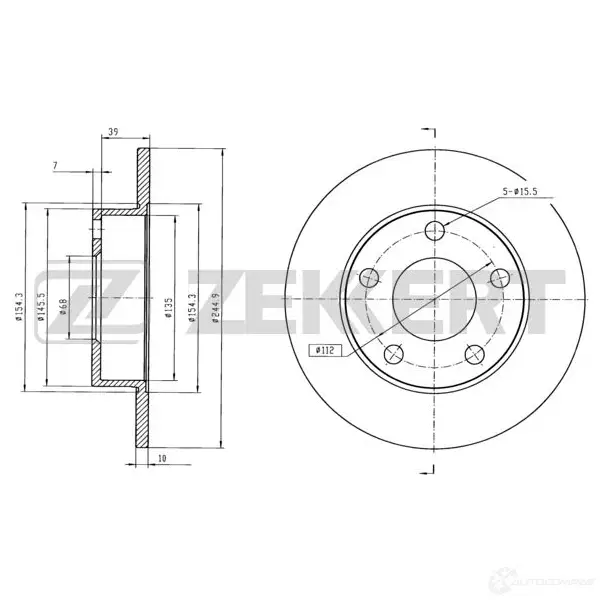 Тормозной диск ZEKKERT I KKDGW BS-6131 1440205302