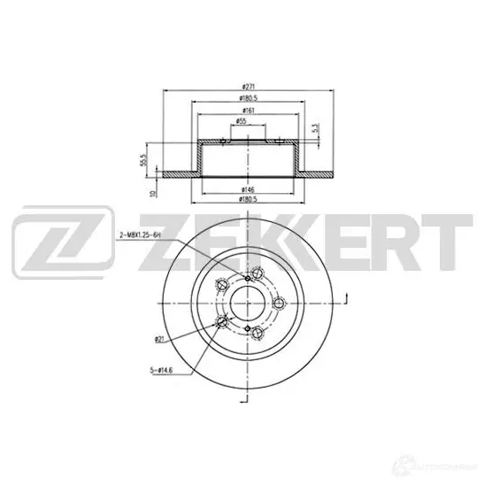 Тормозной диск ZEKKERT 1440205320 BS-6104 ND6MN 3J изображение 0