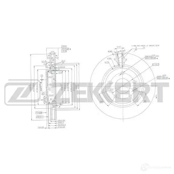 Тормозной диск ZEKKERT BL BX76 BS-6103 1440205321