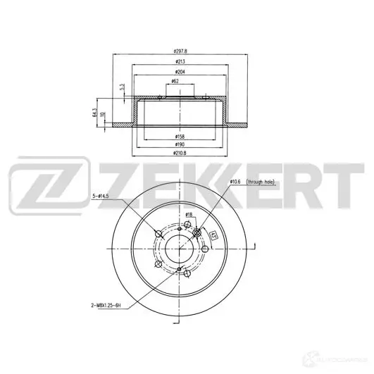 Тормозной диск ZEKKERT H48S CZM 1440205357 BS-6065 изображение 0