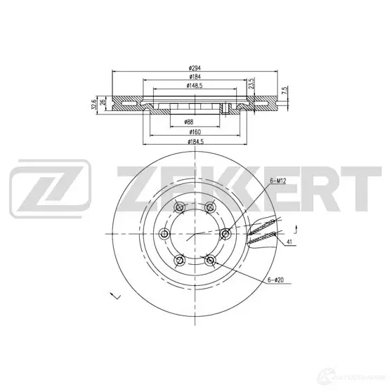 Тормозной диск ZEKKERT TUUR II BS-6046 1440205372 изображение 0