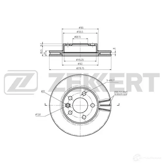 Тормозной диск ZEKKERT 1440205388 B OPTNN BS-6026 изображение 0