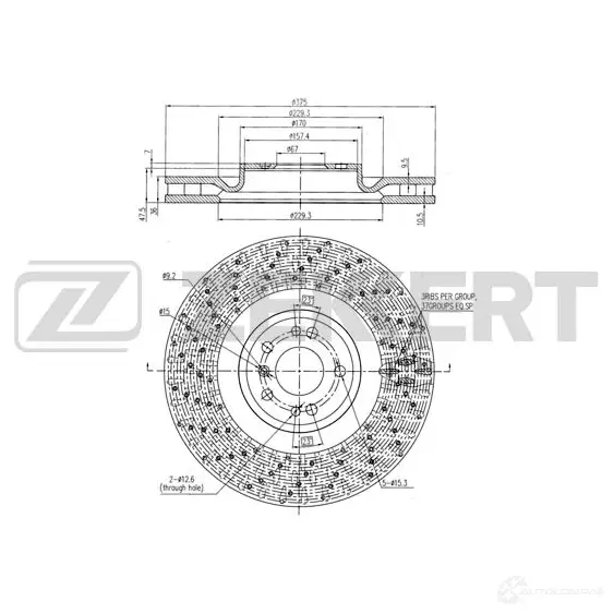 Тормозной диск ZEKKERT 1440205398 BS-6014 4Z DKP изображение 0