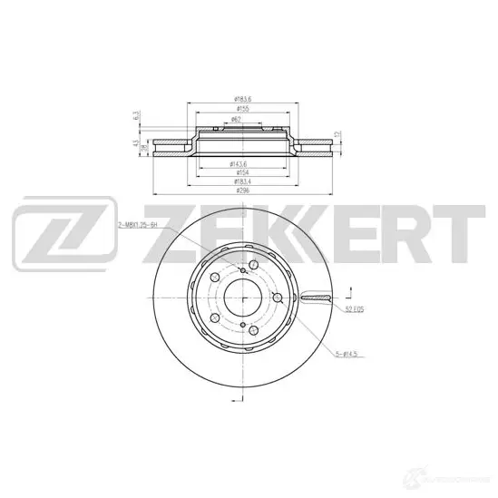 Тормозной диск ZEKKERT BS-5995 1440205418 0 NNKZ8 изображение 0
