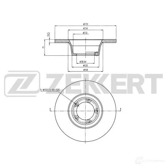 Тормозной диск ZEKKERT 1440205435 L0 AUO BS-5979 изображение 0