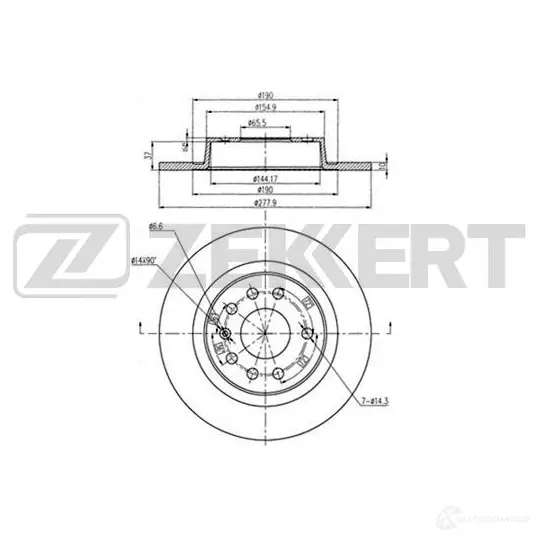 Тормозной диск ZEKKERT BS-5968 RG JQY 1440205445