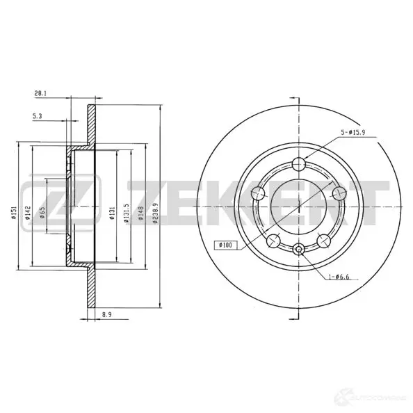 Тормозной диск ZEKKERT 33C BH BS-5965 1440205448 изображение 0