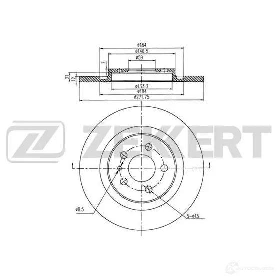 Тормозной диск ZEKKERT 1440205469 PCB2U 7R BS-5938