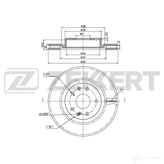 Тормозной диск ZEKKERT 1440205485 BS-5919 ZHJ 2Q изображение 0