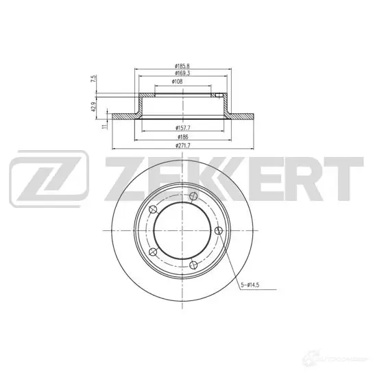 Тормозной диск ZEKKERT BS-5913 1440205490 IG6X O изображение 0