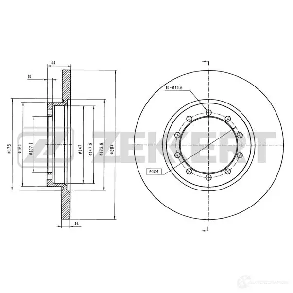 Тормозной диск ZEKKERT BS-5896 CB J6HI 1440205500