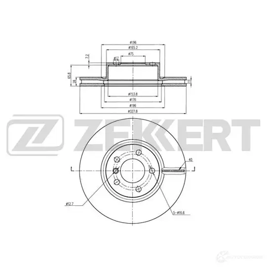 Тормозной диск ZEKKERT VRM B201 BS-5880 1440205512 изображение 0