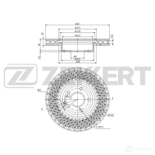 Тормозной диск ZEKKERT BS-5879 UZLY1 TA 1440205513 изображение 0
