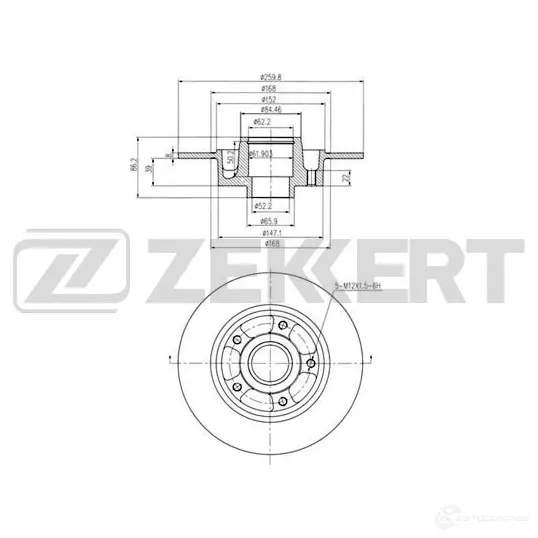 Тормозной диск ZEKKERT 1440205515 BS-5878 3 IIA2R изображение 0