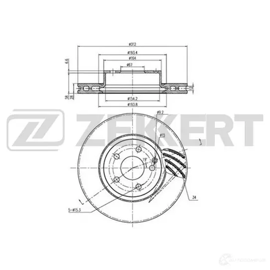 Тормозной диск ZEKKERT 1440205531 BS-5863 A JCRP изображение 0