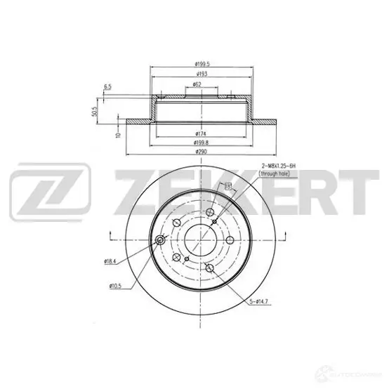Тормозной диск ZEKKERT 1275159829 BS-5858 2LSBM X0 изображение 0