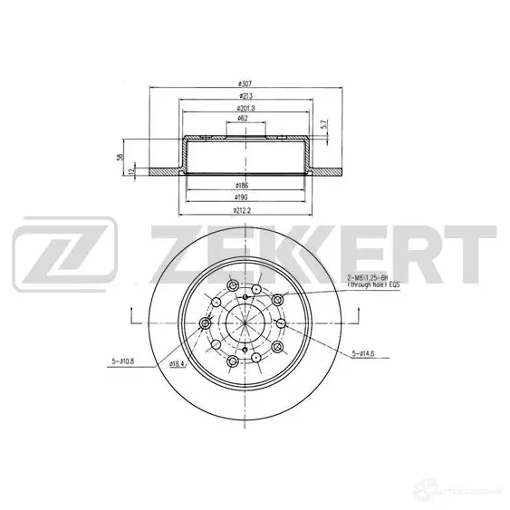 Тормозной диск ZEKKERT YM8I E 1275159819 BS-5857