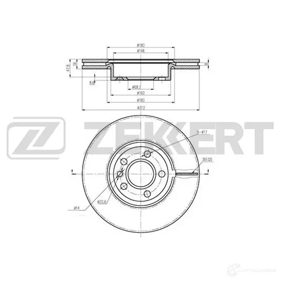 Тормозной диск ZEKKERT M5 OI0 BS-5846 1275159733 изображение 0