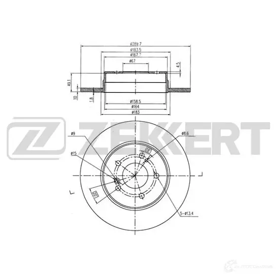 Тормозной диск ZEKKERT 4317237 BS-5809 44 BEI изображение 0