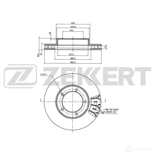 Тормозной диск ZEKKERT 4317231 BS-5802 40E D421