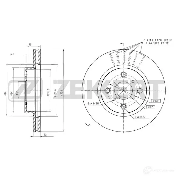 Тормозной диск ZEKKERT 4317224 BS-5795 67 13F8B
